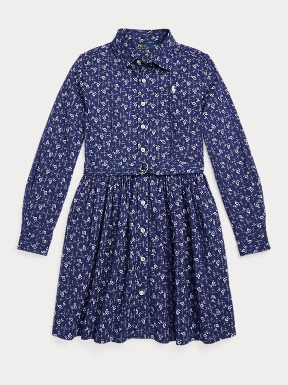 Ralph Lauren Girls Floral Cotton Shirtdress Size 7